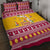 Florida Christmas Quilt Bed Set Santa Claus Florida Map With Orange - Wonder Print Shop