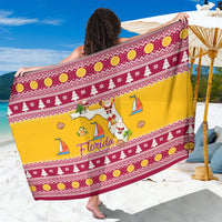 Florida Christmas Sarong Santa Claus Florida Map With Orange - Wonder Print Shop