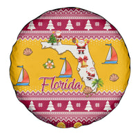 Florida Christmas Spare Tire Cover Santa Claus Florida Map With Orange - Wonder Print Shop