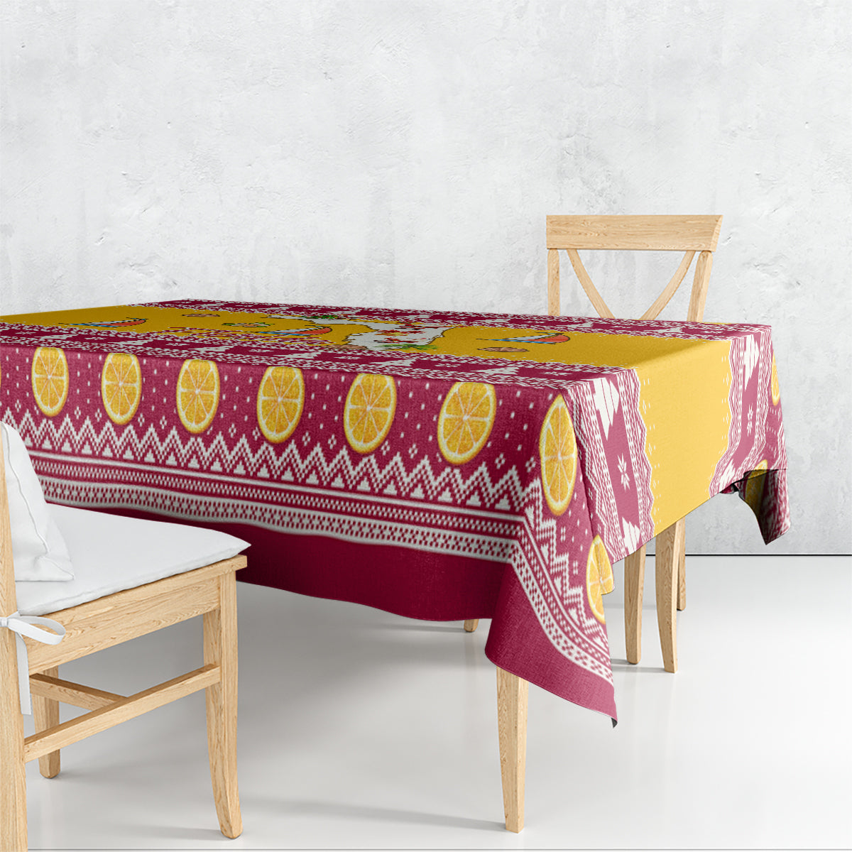 Florida Christmas Tablecloth Santa Claus Florida Map With Orange - Wonder Print Shop