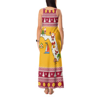 Florida Christmas Tank Maxi Dress Santa Claus Florida Map With Orange - Wonder Print Shop