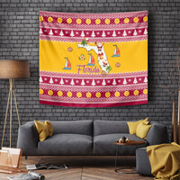 Florida Christmas Tapestry Santa Claus Florida Map With Orange - Wonder Print Shop