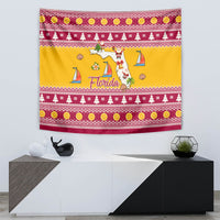 Florida Christmas Tapestry Santa Claus Florida Map With Orange - Wonder Print Shop