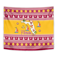 Florida Christmas Tapestry Santa Claus Florida Map With Orange - Wonder Print Shop