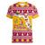 Florida Christmas Women V Neck T Shirt Santa Claus Florida Map With Orange - Wonder Print Shop