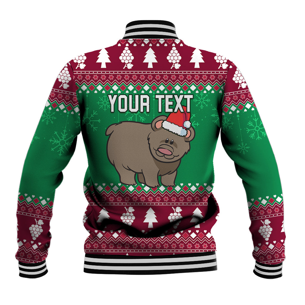 Custom California Christmas Baseball Jacket Santa Grizzly Bear With Grape - Wonder Print Shop