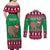 Custom California Christmas Couples Matching Off Shoulder Maxi Dress and Long Sleeve Button Shirt Santa Grizzly Bear With Grape - Wonder Print Shop
