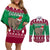 Custom California Christmas Couples Matching Off Shoulder Short Dress and Long Sleeve Button Shirt Santa Grizzly Bear With Grape - Wonder Print Shop