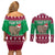 Custom California Christmas Couples Matching Off Shoulder Short Dress and Long Sleeve Button Shirt Santa Grizzly Bear With Grape - Wonder Print Shop