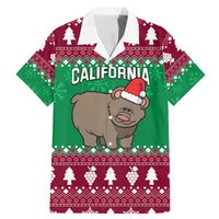Custom California Christmas Family Matching Mermaid Dress and Hawaiian Shirt Santa Grizzly Bear With Grape - Wonder Print Shop
