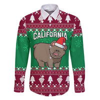 Custom California Christmas Family Matching Mermaid Dress and Hawaiian Shirt Santa Grizzly Bear With Grape - Wonder Print Shop
