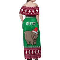 Custom California Christmas Family Matching Off Shoulder Maxi Dress and Hawaiian Shirt Santa Grizzly Bear With Grape - Wonder Print Shop