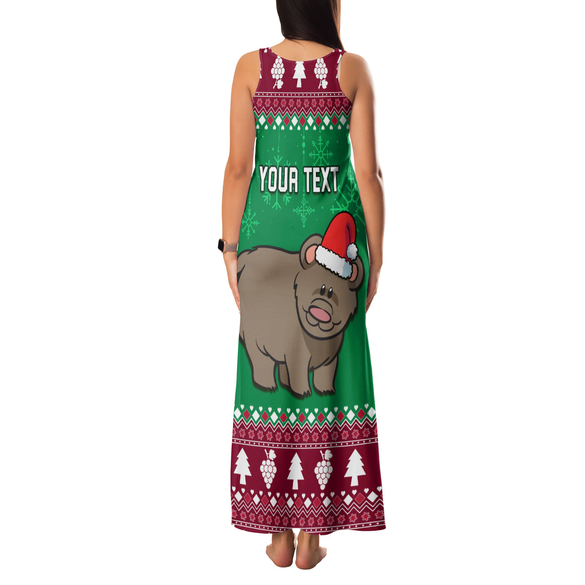 Custom California Christmas Family Matching Tank Maxi Dress and Hawaiian Shirt Santa Grizzly Bear With Grape - Wonder Print Shop