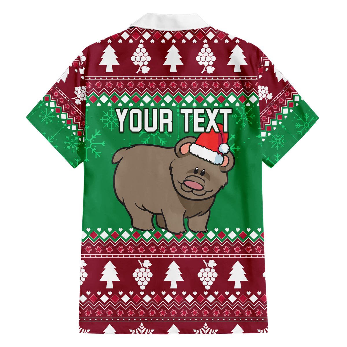 Custom California Christmas Hawaiian Shirt Santa Grizzly Bear With Grape - Wonder Print Shop