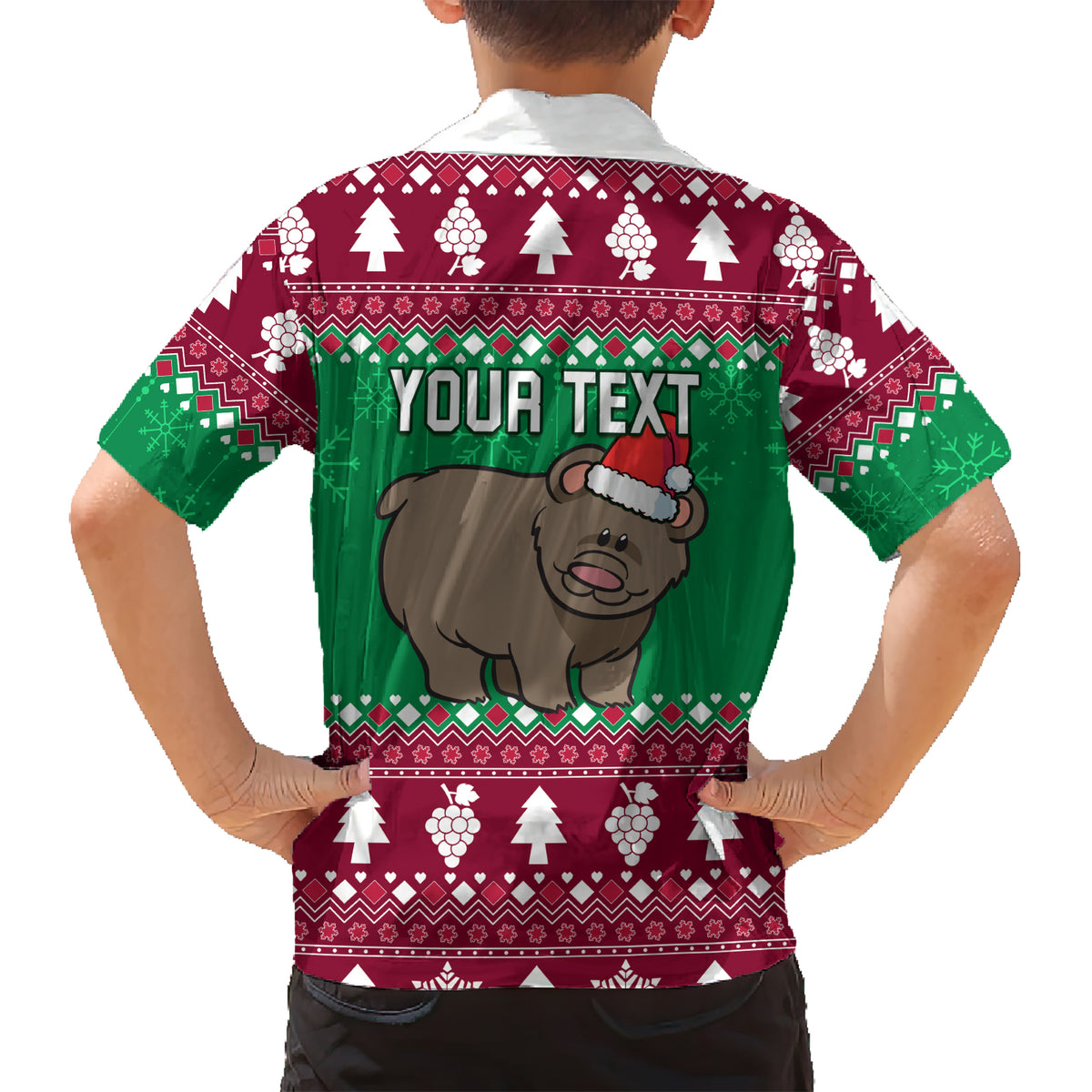 Custom California Christmas Hawaiian Shirt Santa Grizzly Bear With Grape - Wonder Print Shop