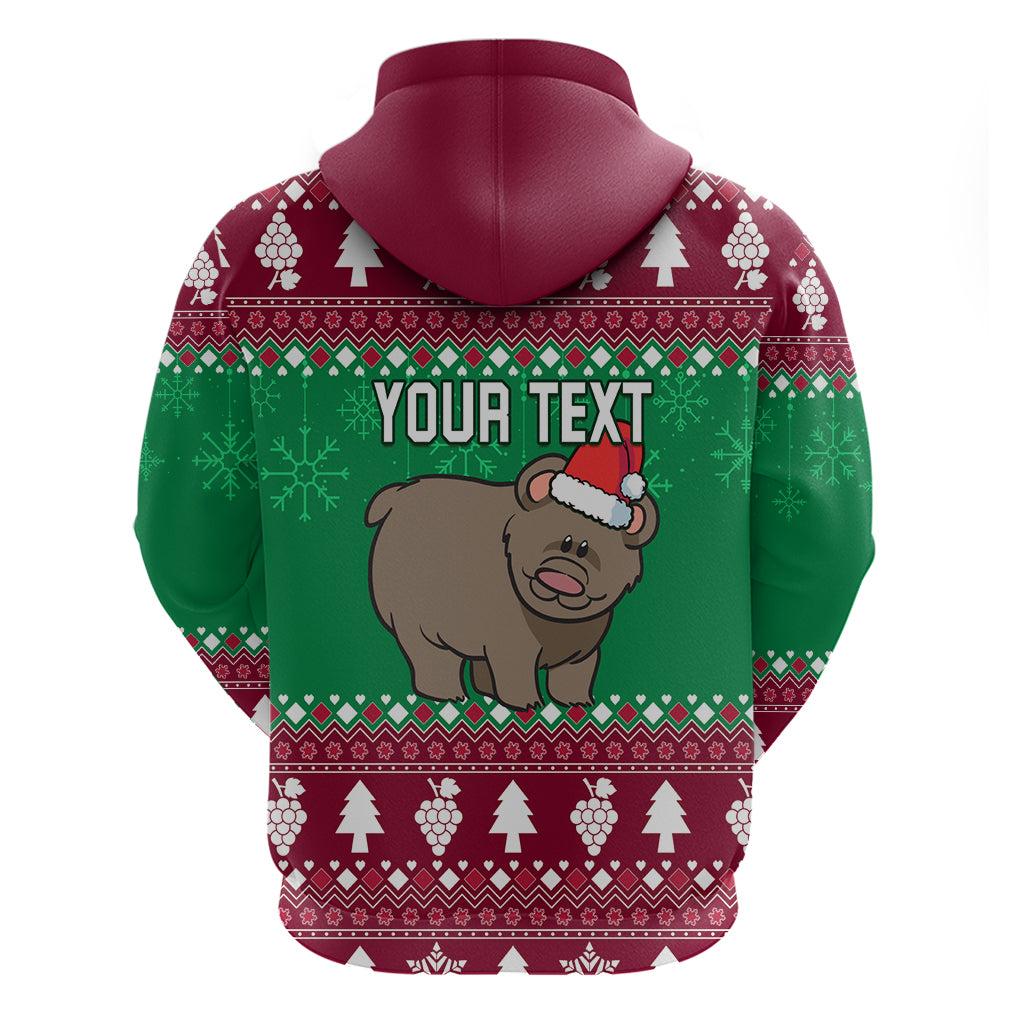 Custom California Christmas Hoodie Santa Grizzly Bear With Grape - Wonder Print Shop