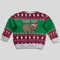 Custom California Christmas Kid Ugly Christmas Sweater Santa Grizzly Bear With Grape - Wonder Print Shop