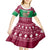Custom California Christmas Kid Short Sleeve Dress Santa Grizzly Bear With Grape - Wonder Print Shop