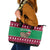 Custom California Christmas Leather Tote Bag Santa Grizzly Bear With Grape - Wonder Print Shop