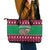 Custom California Christmas Leather Tote Bag Santa Grizzly Bear With Grape - Wonder Print Shop