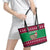 Custom California Christmas Leather Tote Bag Santa Grizzly Bear With Grape - Wonder Print Shop