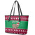 Custom California Christmas Leather Tote Bag Santa Grizzly Bear With Grape - Wonder Print Shop