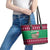 Custom California Christmas Leather Tote Bag Santa Grizzly Bear With Grape - Wonder Print Shop