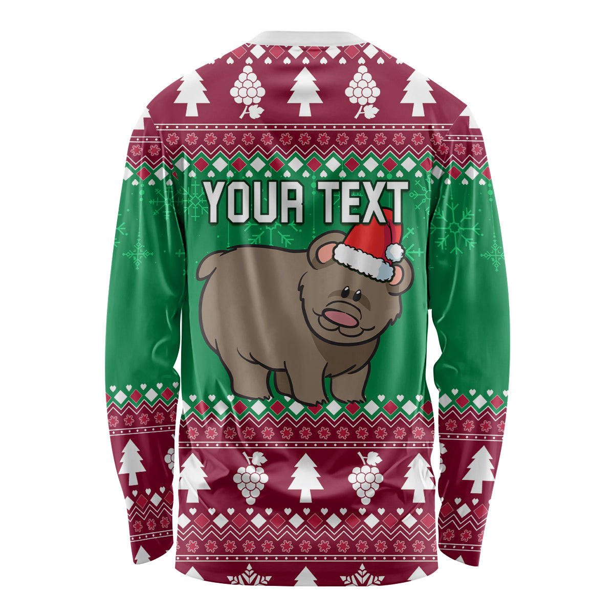 Custom California Christmas Long Sleeve Shirt Santa Grizzly Bear With Grape - Wonder Print Shop