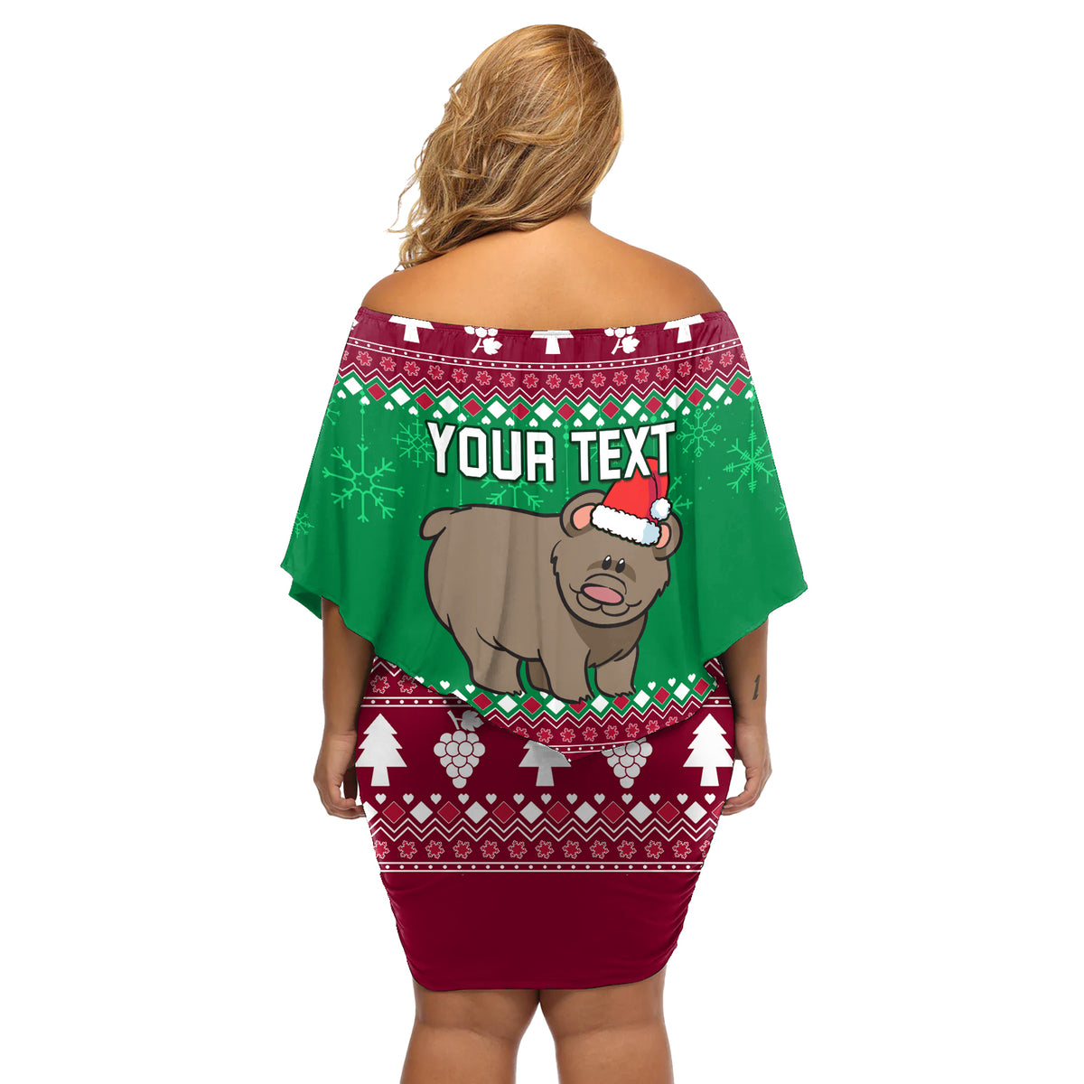 Custom California Christmas Off Shoulder Short Dress Santa Grizzly Bear With Grape - Wonder Print Shop