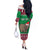 Custom California Christmas Off The Shoulder Long Sleeve Dress Santa Grizzly Bear With Grape - Wonder Print Shop