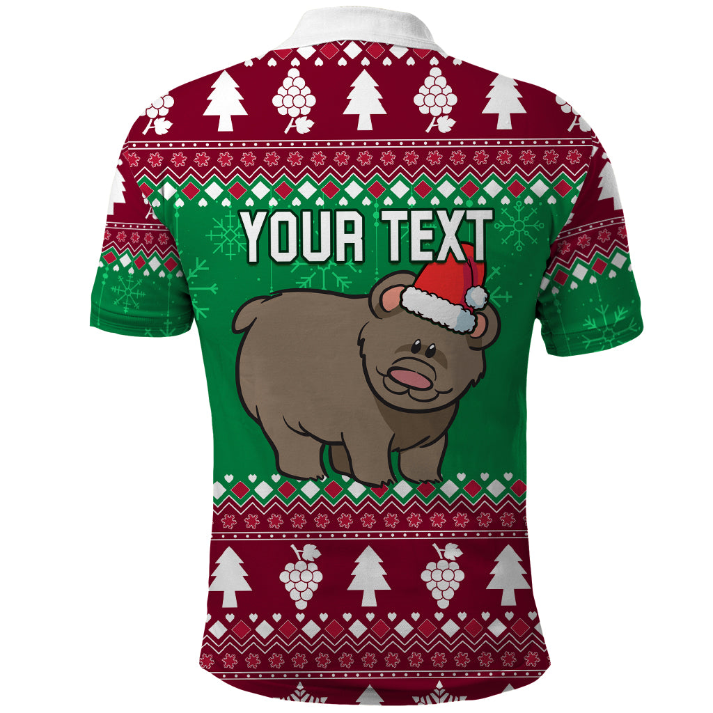 Custom California Christmas Polo Shirt Santa Grizzly Bear With Grape - Wonder Print Shop