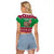 Custom California Christmas Raglan Cropped T Shirt Santa Grizzly Bear With Grape - Wonder Print Shop