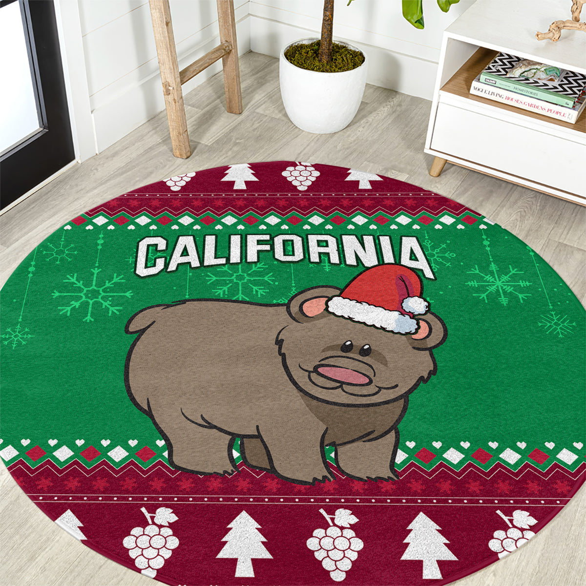 custom-california-christmas-round-carpet-santa-grizzly-bear-with-grape