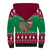 Custom California Christmas Sherpa Hoodie Santa Grizzly Bear With Grape - Wonder Print Shop