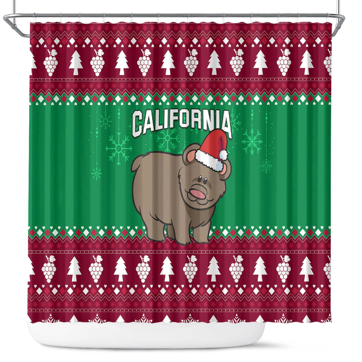 custom-california-christmas-shower-curtain-santa-grizzly-bear-with-grape