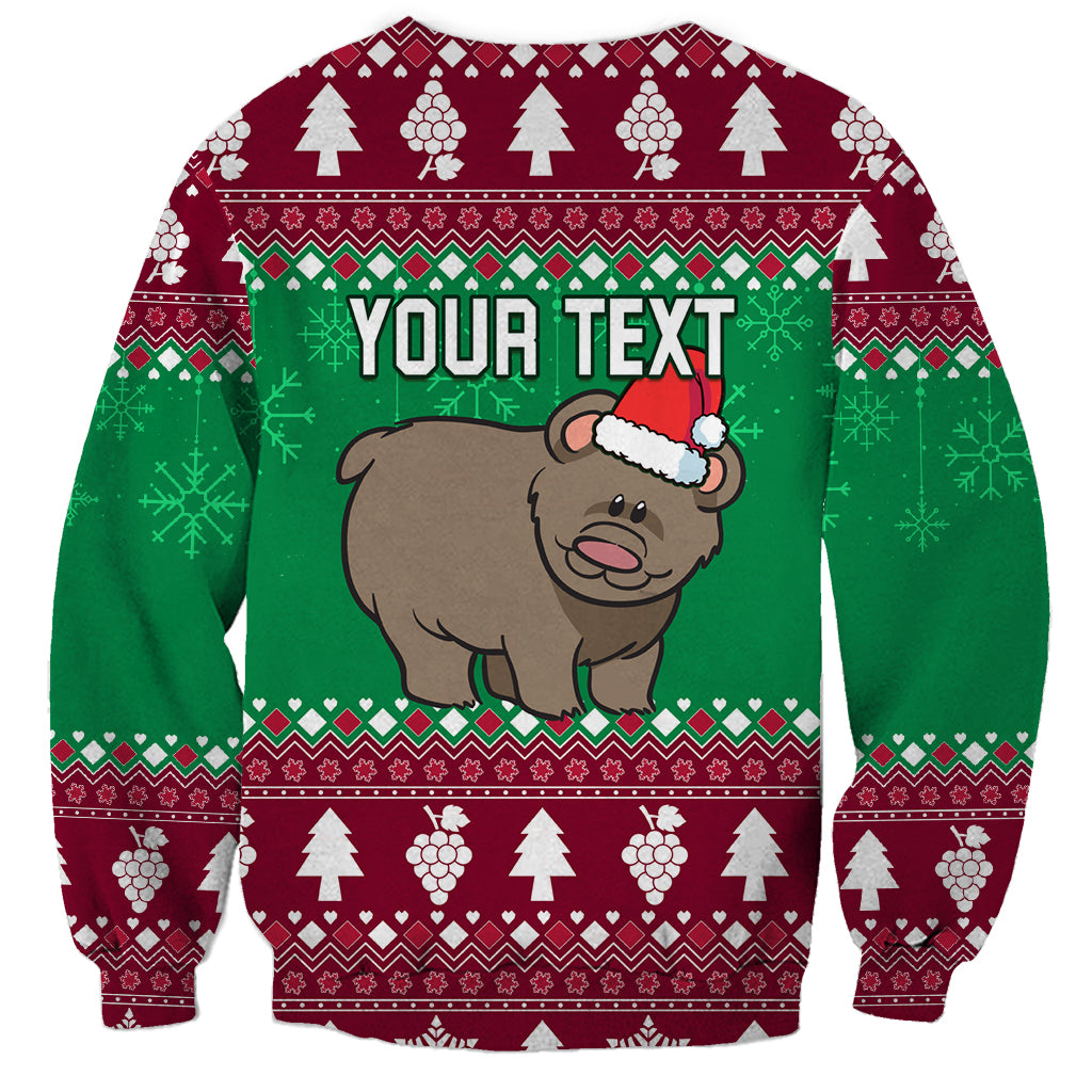 Custom California Christmas Sweatshirt Santa Grizzly Bear With Grape - Wonder Print Shop