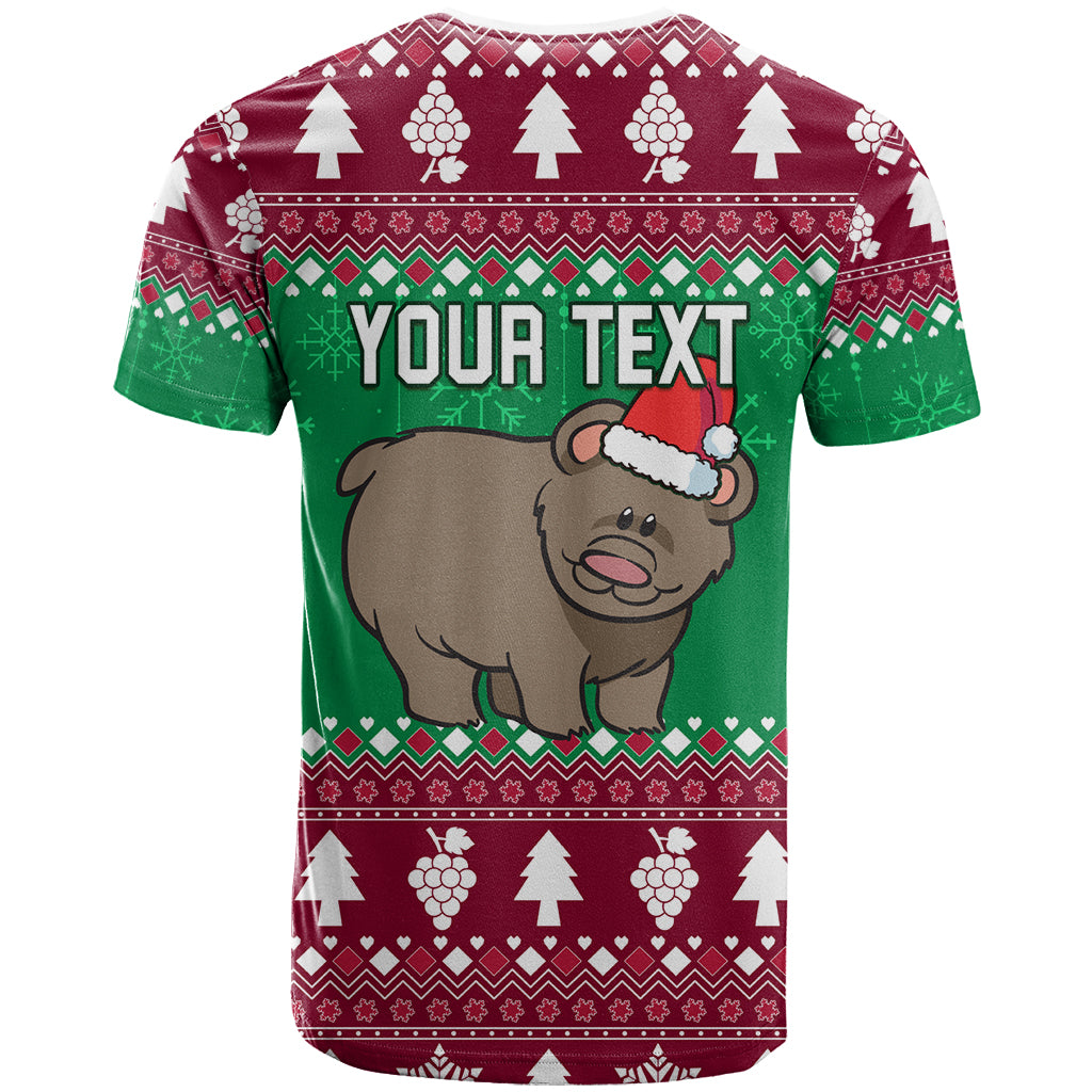 Custom California Christmas T Shirt Santa Grizzly Bear With Grape - Wonder Print Shop