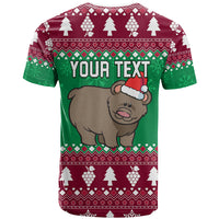 Custom California Christmas T Shirt Santa Grizzly Bear With Grape - Wonder Print Shop