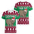 Custom California Christmas Women V Neck T Shirt Santa Grizzly Bear With Grape - Wonder Print Shop