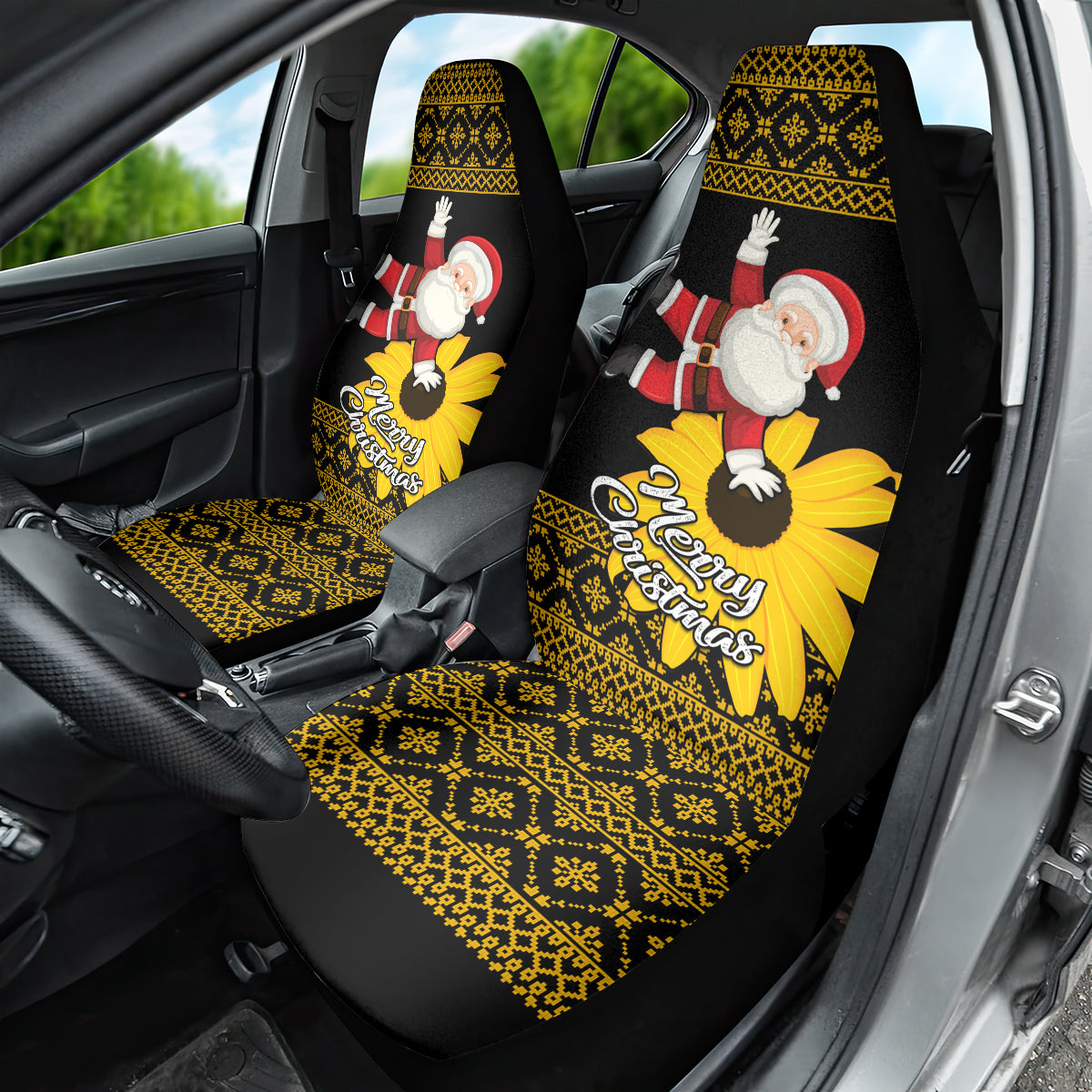 Maryland Christmas Car Seat Cover Santa Claus With Black Eyed Susan Flower - Wonder Print Shop