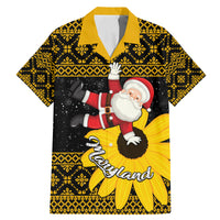 Maryland Christmas Family Matching Mermaid Dress and Hawaiian Shirt Santa Claus With Black Eyed Susan Flower - Wonder Print Shop