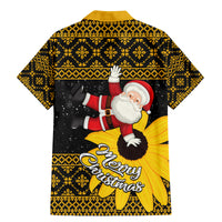 Maryland Christmas Family Matching Mermaid Dress and Hawaiian Shirt Santa Claus With Black Eyed Susan Flower - Wonder Print Shop