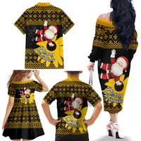 Maryland Christmas Family Matching Off Shoulder Long Sleeve Dress and Hawaiian Shirt Santa Claus With Black Eyed Susan Flower - Wonder Print Shop