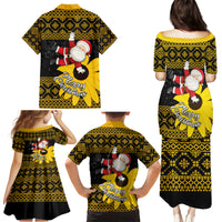 Maryland Christmas Family Matching Puletasi Dress and Hawaiian Shirt Santa Claus With Black Eyed Susan Flower - Wonder Print Shop