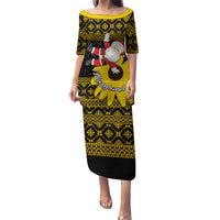 Maryland Christmas Family Matching Puletasi Dress and Hawaiian Shirt Santa Claus With Black Eyed Susan Flower - Wonder Print Shop