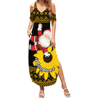 Maryland Christmas Family Matching Summer Maxi Dress and Hawaiian Shirt Santa Claus With Black Eyed Susan Flower - Wonder Print Shop