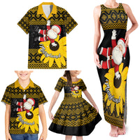 Maryland Christmas Family Matching Tank Maxi Dress and Hawaiian Shirt Santa Claus With Black Eyed Susan Flower - Wonder Print Shop