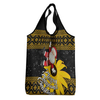 Maryland Christmas Grocery Bag Santa Claus With Black Eyed Susan Flower