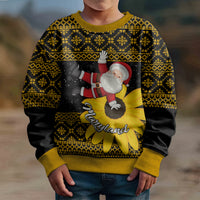 Maryland Christmas Kid Ugly Christmas Sweater Santa Claus With Black Eyed Susan Flower - Wonder Print Shop