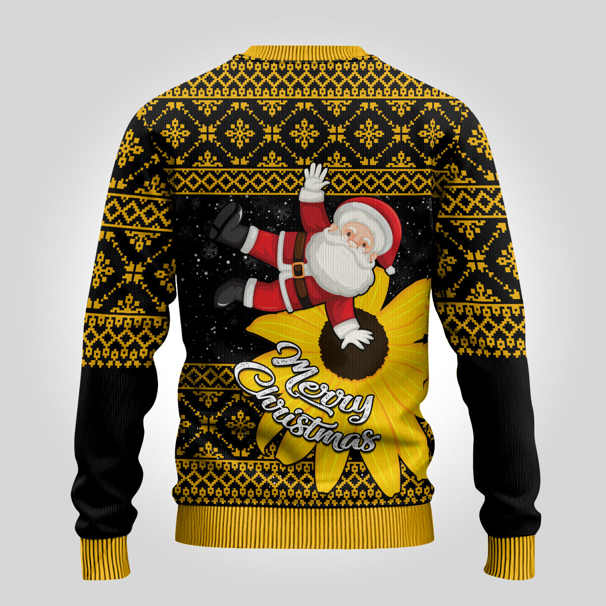 Maryland Christmas Ugly Christmas Sweater Santa Claus With Black Eyed Susan Flower - Wonder Print Shop